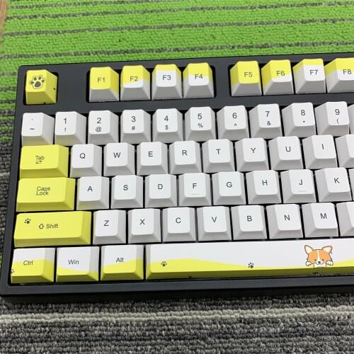 Nostalgic Cat Series:keycaps PBT Five Sided Hot Sublimation Cherry Profile Key Cap for Mechanical Keyboard 108 keys