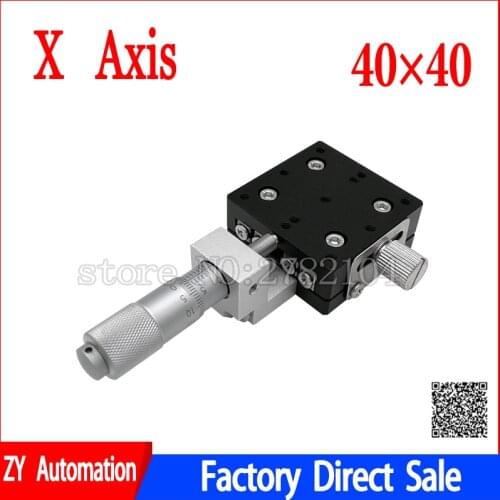 X Axis 40x40mm Trimming Platform Manual Linear Stages Bearing Tuning Sliding Table X40-L X40-C X40-R Cross Rail