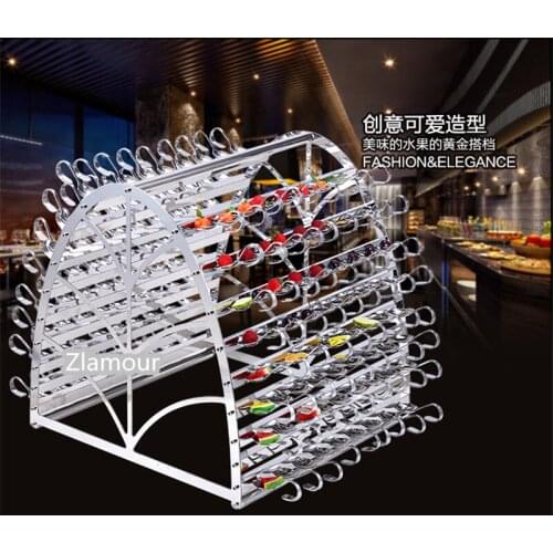 Stainless steel spoon holder Fruit tray Dessert buffet rack fruit 144 head Snack stand catering product restaurant buffet chafer