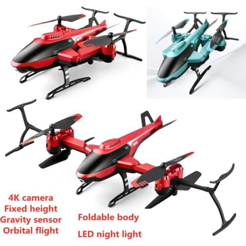 RC Helicopter 4CH 6-axis Gyroscope 4K HD Camera Gravity Sensor Wifi FPV One-Click Take-Off And Landing Aircraft Childs Gift