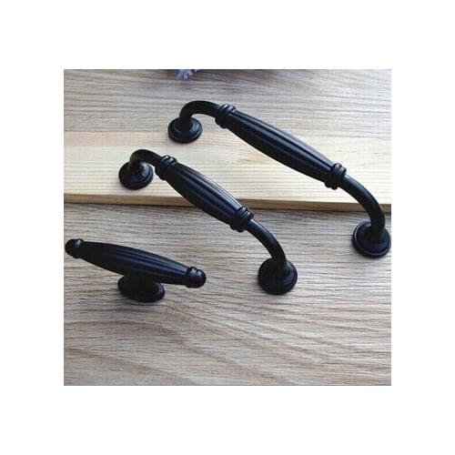 3.8"Modern simple Kitchen cabinet handle matte black cupboard pulls 96mm Drawer dresser wardrobe cabinet knobs Furniture handles