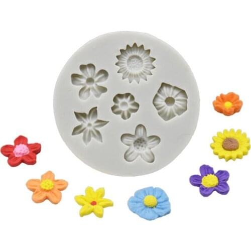 Flower Silicone Molds Plumeria Rose Daisy Chocolate Candy Clay Mold DIY Baking Party Cupcake Topper Fondant Cake Decorating Tool