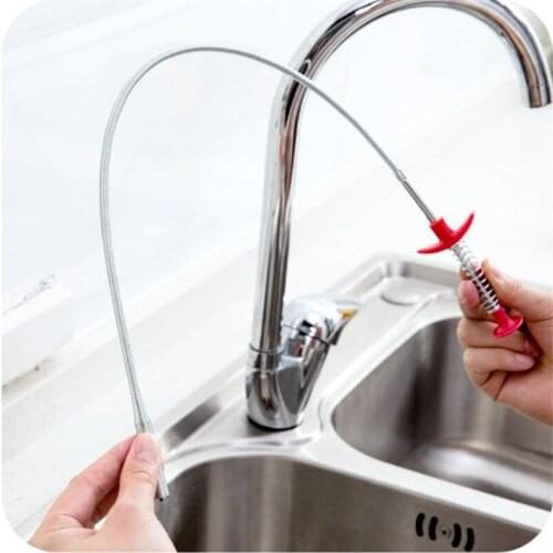 Drain Snake, Drain Cleaner Sticks Clog Remover Cleaning Tools 23.6 Inch Spring Pipe Dredging Tools Household for Kitchen Sink