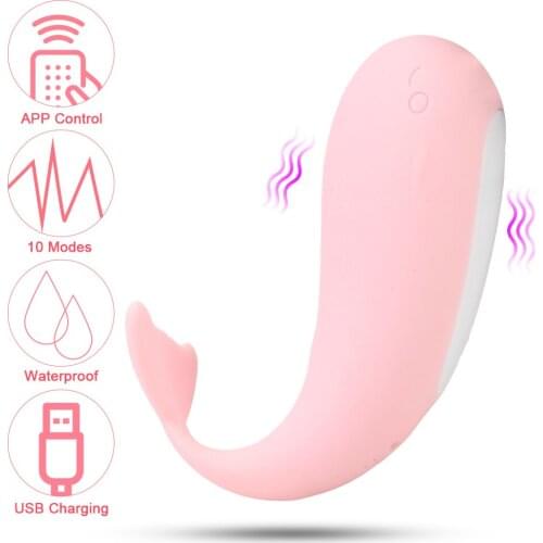 VATINE 10 Modes Vibrators Vaginal Stimulator Whale shape Vibrating Egg Bluetooth APP Control G Spot Massage Sex Toys For Women
