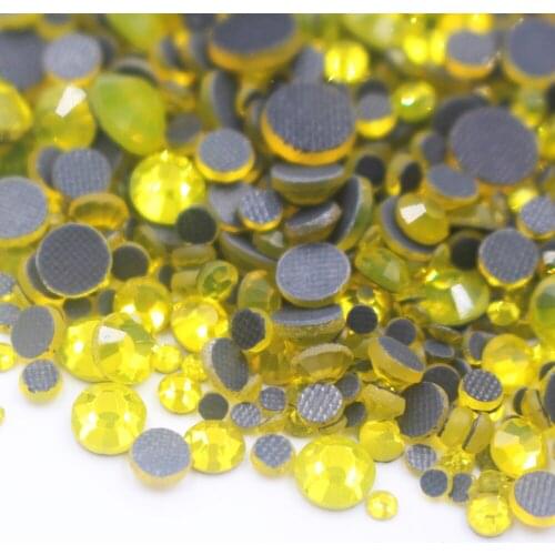 Bright color SS6-SS30 Mix Size Crystal Hot Fix Rhinestones Glue back Flatback Glass Crystal DMC Hotfix Rhinestones free shipping