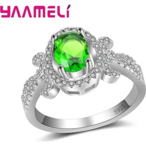 925 Sterling Silver Wedding Rings Cubic Zirconia Love Promise Finger Rings For Ladies Girls Best Presents