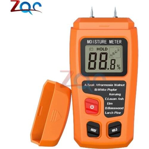 LCD Digital Wood Moisture Meter Timber Damp Detector 2 Pins 0-99.9% Wood Humidity Tester
