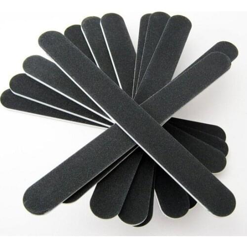 1000X NEW Double Sided Nail Files Emery Board Grit Black Gel Cosmetic Manicure Pedicure NFP018