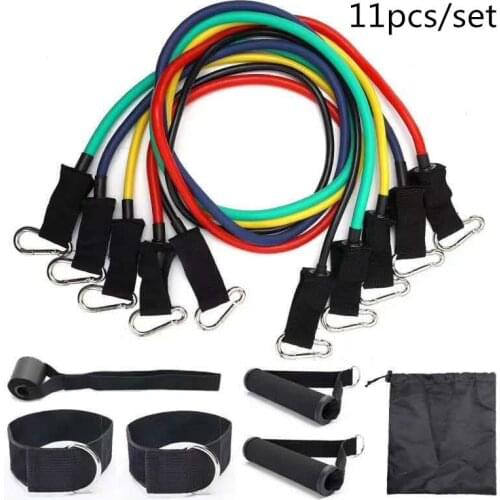 11Pcs Resistance Bands Set Expander Yoga Exercise Fitness Rubber Tubes Band Stretch Training Home Gyms Workout Elastic Pull Rope