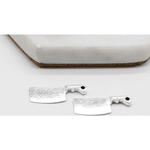 12pcsDIY handmade vintage zinc alloy jewelry accessories 24*9MM life tools kitchen knife pendant jewelry accessories