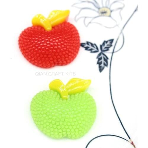 150pcs cute resin bling apple flatback cabochon for DIY crafts scrapbooking 29mm APPLES Resin Decoden Flatback Cabochon
