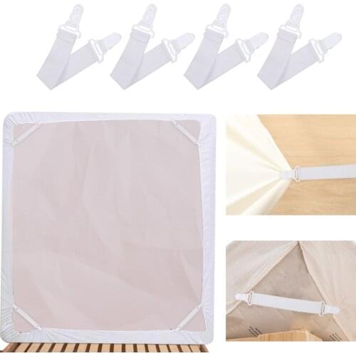 4PCS/Set Elastic Bed Sheet Mattress Cover Blankets Grippers Clip Holder Fasteners Elastic Straps Fixing Slip-Resistant Belt