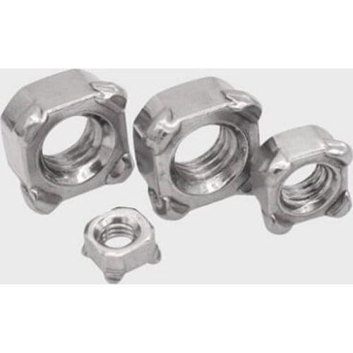 43pcs M4 M5 304 Stainless Steel Type B Square Welding Nut Four Corner Spot Welding Nut DIN928B