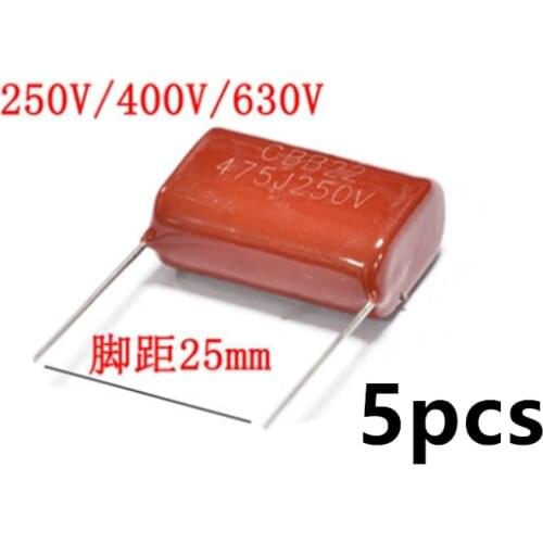 5pcs/lot CBB film capacitor 250V475J/400V/630V 475J 475K commonly used capacitors for welding machines 25MM