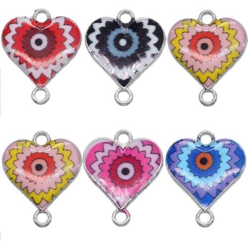 5PCS colorful color heart-shaped connector necklace bracelet jewelry making love bracelet accessories DIY craft wholesale