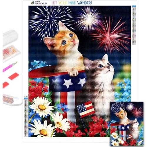 5D DIY Diamond Painting Dog Mosaic Sale Full Square Diamond Embroidery Animals Cross Stitch Cat US Flag Home Decoration Wall Art