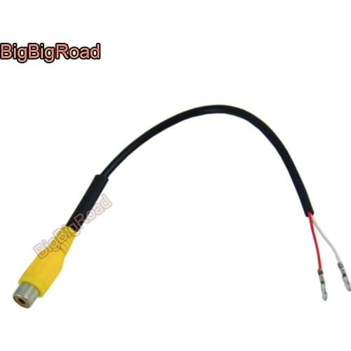 BigBigRoad Car Adapter Connector Wire Cable Rear View Backup Camera Original Video Input RCA For Peugeot 408 2015 2016 2017