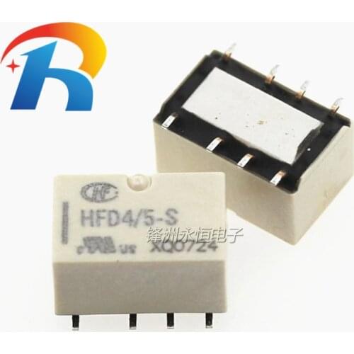 Free shipping 10pcs/lot Signal Relay HFD4/3-S HFD4/4.5-S HFD4/5-S HFD4/12-S HFD4/24-S SMD 2A 8PIN 3VDC 4.5VDC 5VDC 12VDC 24VDC