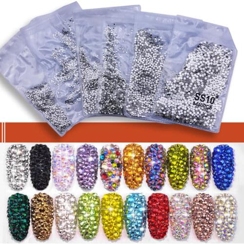 Glittering Nails Crystal Rhinestone AB/Transparent Flatback Non-Hot Rhinestone Nail Art Craft Decoration And DIY