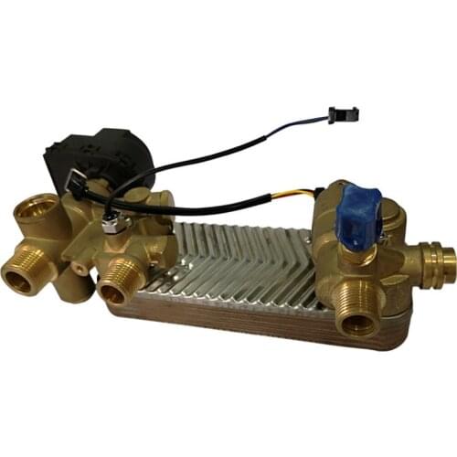 Side plug-in gas wall-hung boiler waterway accessories vertical wall-mounted boiler Module component brass Plate heat exchanger