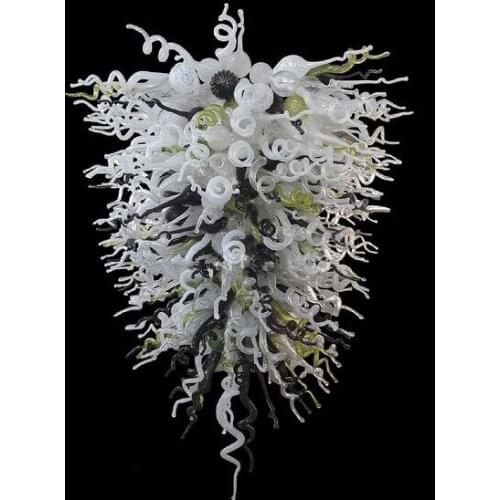 Large Chandelier for Restaurant Lighting Fixture Style Hand Blown Glass Modern Crystal Chandelier