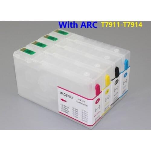 INK WAY T7911 T7912 T7913 T7914 EMPTY Refillable ink cartridge with auto reset chip for workforce Pro WF-4620 WF-4630 etc