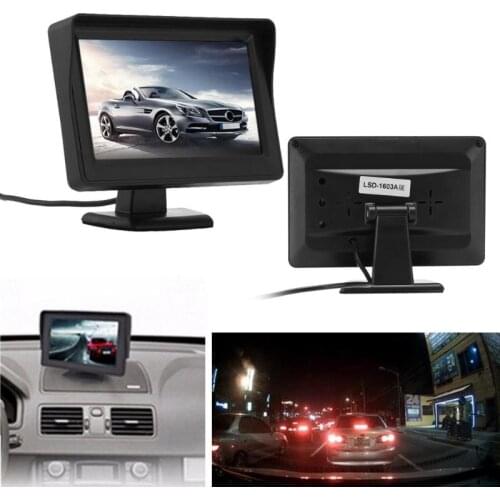 4.3" Digital Car Rear View Rearview Camera with Monitor TFT LCD Automobiles Monitor Night Vision Reverse Back up Cam DC 12V-24V