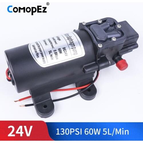 DC 24V 60W 130PSI 5L / Min Electric Diaphragm Pump Self-priming Booster Home Garden Return Control Car Wash