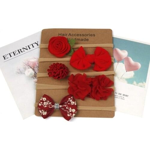 5Pcs/Lot Baby Headbands Newborn hair Bows Kids Toddler headband Elastic Hair Band headwear children Girl Hair Accessories