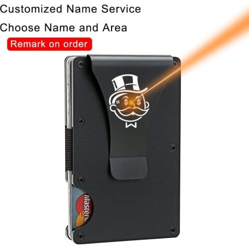 DIENQI 2021 Rfid Card Holder Men Wallets Metal Small Mini Slim Male Wallet Money Bag Luxury Minimalist Walet Magsafe Purse Black