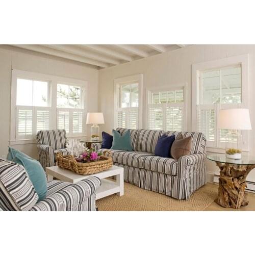 Custom Basswood Plantation Shutters Wooden Blinds Solid Wood Shutter Louver PS219