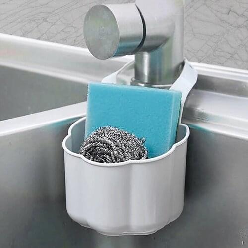 Creative Faucet Drain Rack Kitchen Sink Drain Rack Sponge Soap Debris Rack Plastic Hanging Storage Basket Home Storage cocina