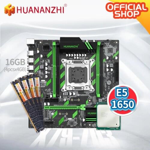 HUANANZHI X79 ZD3 X79 motherboard with Intel XEON E5 1650 with 4*4G DDR3 NON-ECC memory combo kit set SATA USB3.0 NVME NGFF M.2