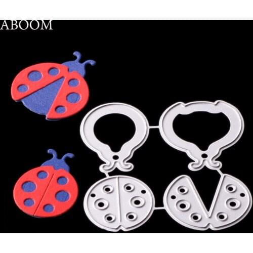 ABOOM Cute Ladybugs Metal Cutting Dies Stencil For DIY Scrapbooking Photo Album Embossing Paper Cards Decorative Crafts Die Cut