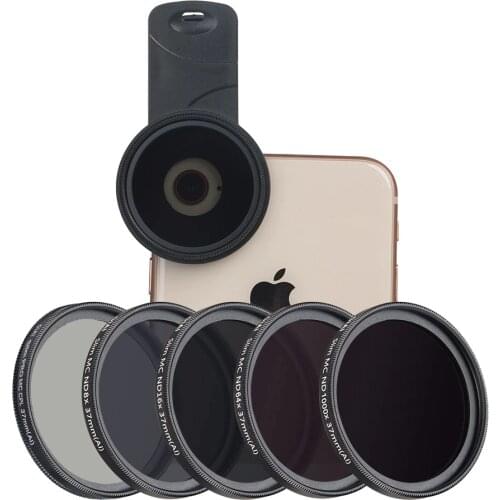 5 In 1 Quality Universal Mobile Phone Camera Lens ND CPL Filters Set For Smartphone With ND8/ND16/ND64/ND1000 CPL And Clamp