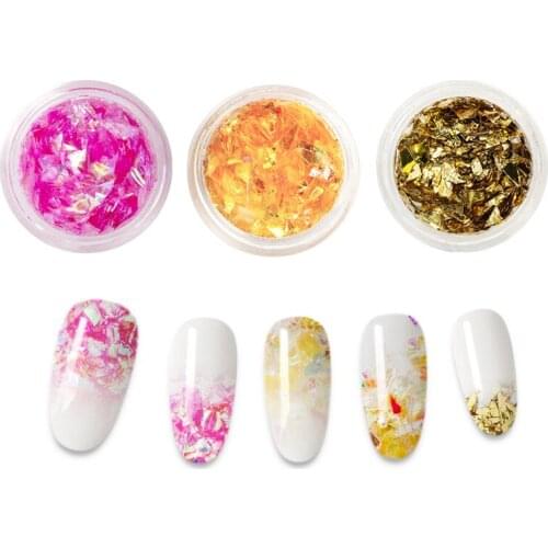 Irregular aluminum nail polish glitter sequin powder magic mirror mirror nail stickers gold foil manicure nail powder decoration