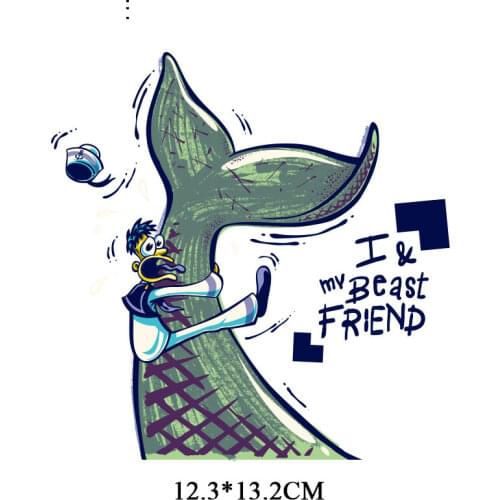 Iron on Transfer Shark Patches for Clothing Cute Mermaid Stickers on Clothes for Kids T-shirt DIY Appliques Thermo Transfers G