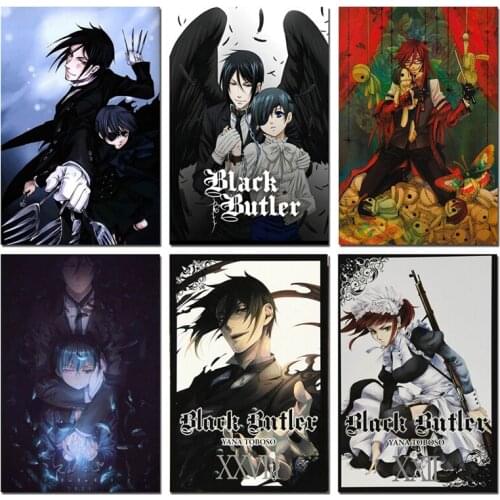 Black Butler Japanese Anime Poster Art Prints Silk Canvas Wallpaper Decorative Wall Picture For Living Room-004