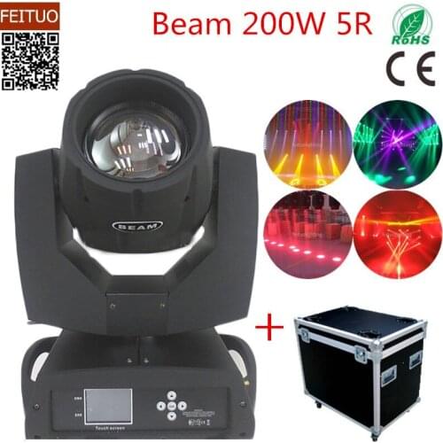 4pcs+flight case DJ Lighting Moving Head Beam 200 Sharpy Beam 5R Stage Light Touch Screen Beam 200w 5r Moving Head