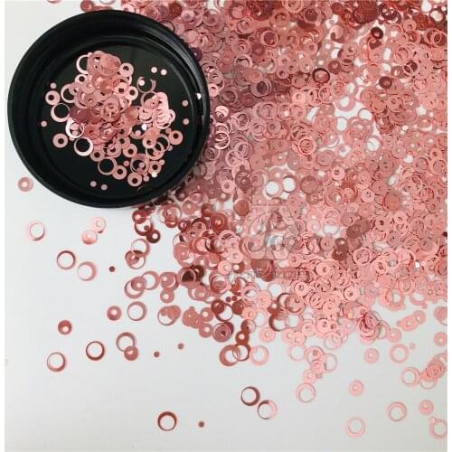 PrettyG 1 Box Hollow Circle Dot mixes Shape Glitter Sequins for Resin DIY Making Art Craft Nail Makeup Decoration Accessories