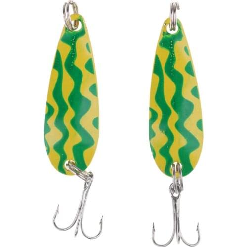 2pcs/lot Spoon Fishing Lures Spinner Baits Sequin Lures with Treble Hook Fishing Baits for Saltwater and Freshwater