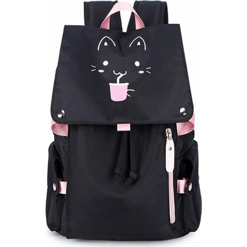 Fashion Luminous School Bags For Teenage Girls Waterproof Large Capacity School Backpack Student Bagpack Child Kids Bag Black