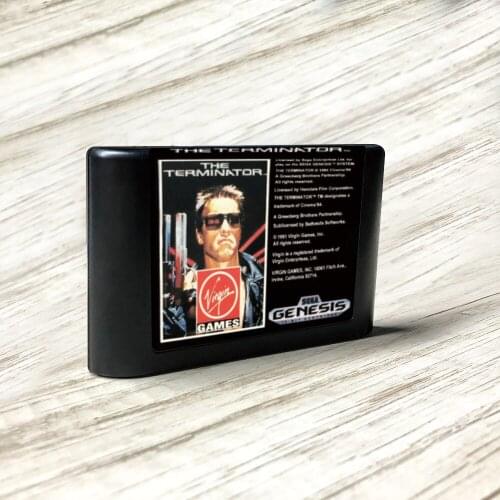The Terminator - USA Label Flashkit MD Electroless Gold PCB Card for Sega Genesis Megadrive Video Game Console