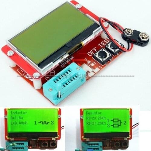Mega328 Transistor Tester ESR Meter Big Screen LCD Diode Triode Capacitance Meter NPN PNP MOSFET inductor Tester