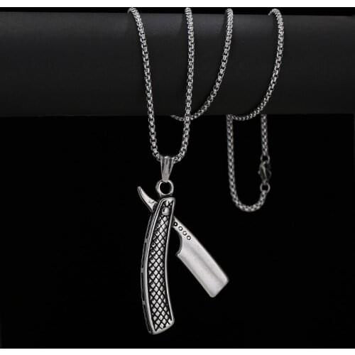 High Quality Men Necklace Pendant Shaver Style Stainless Steel Cool With Hip Hop Music Attractive Jewelry Summer Party Dress Up