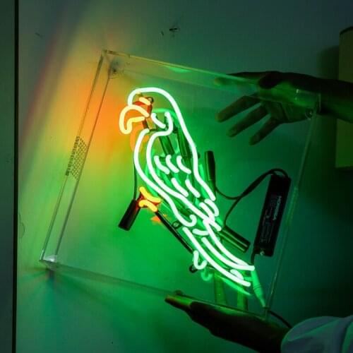 Birds Sign Neon Lighting Letters Bear Bar Signage Glass tube with Clear Box