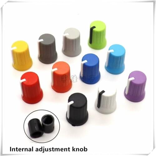 2 Pieces Rubber Half Shaft Knob Diameter 15mm Height 20mm Soft Rubber Potentiometer Knob D-Shaped Inner Hole 6mm