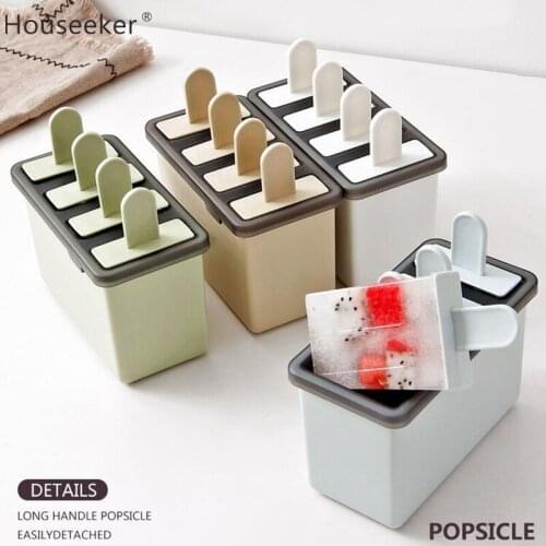 4Pcs/Set DIY Ice Cream Mold Homemade Mold Popsicle Mold Kitchen Ice Cream Makers Mold Reusable Kitchen Tools