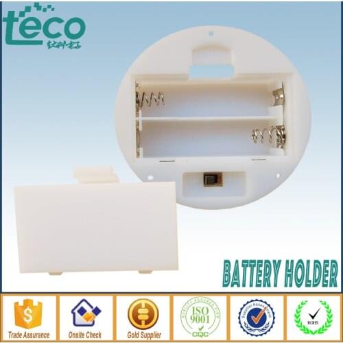4pcs/lot 2 AA round battery holder with cover & switch TBH-2A-2F