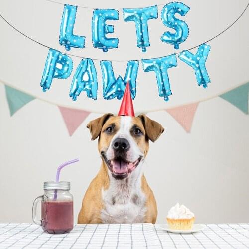 9PCS Aluminum Foil Balloons Pet Party Decorations Letter Balloons Birthday Anniversary Wedding Party Supplies Reusable